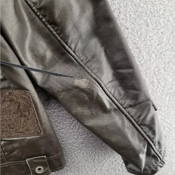 Premium Lounge Heavy Lined Jacket Coat Brown Pockets Hood Zip Men Large